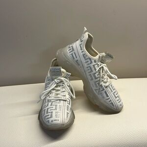 Steve Madden white gem laced sneakers